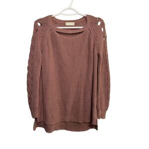 Altard State Gretchen braided cutout knit sweater womens medium preppy classic‎
